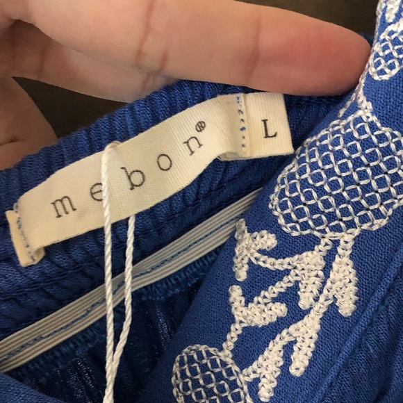 Mebon|Boho Royal blue embroidered floral sundress with smocking on back•••NWT - Picture 6 of 9